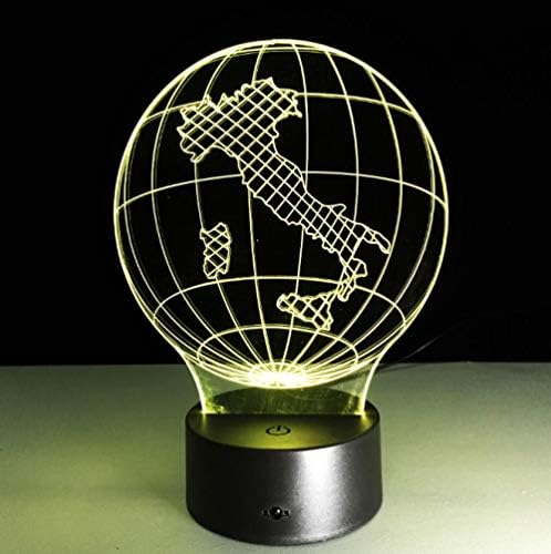 SFALHX 3D Night Light map Touch Button 3D Optical Illusion Table Desk Lamp7 Colours Flashing Touch Switch Bedroom Decoration Lighting for Kids Best Gift