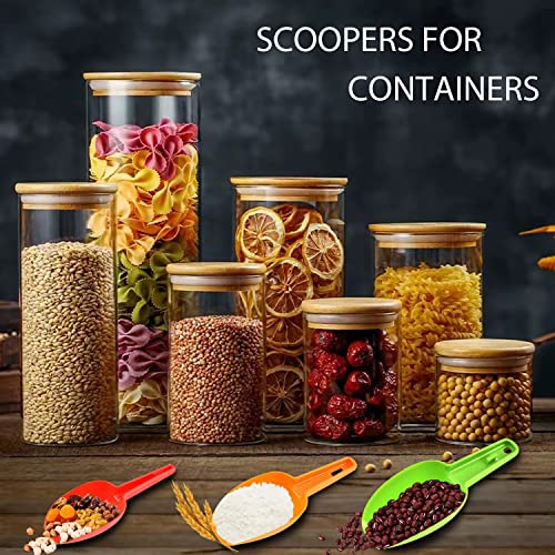 Ice Scoop Set of 3, Multi Purpose Plastic Kitchen Scoops Containers