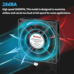 Wathai 80mm x 15mm 12V DC Coolng Fan 2 Pin Dual