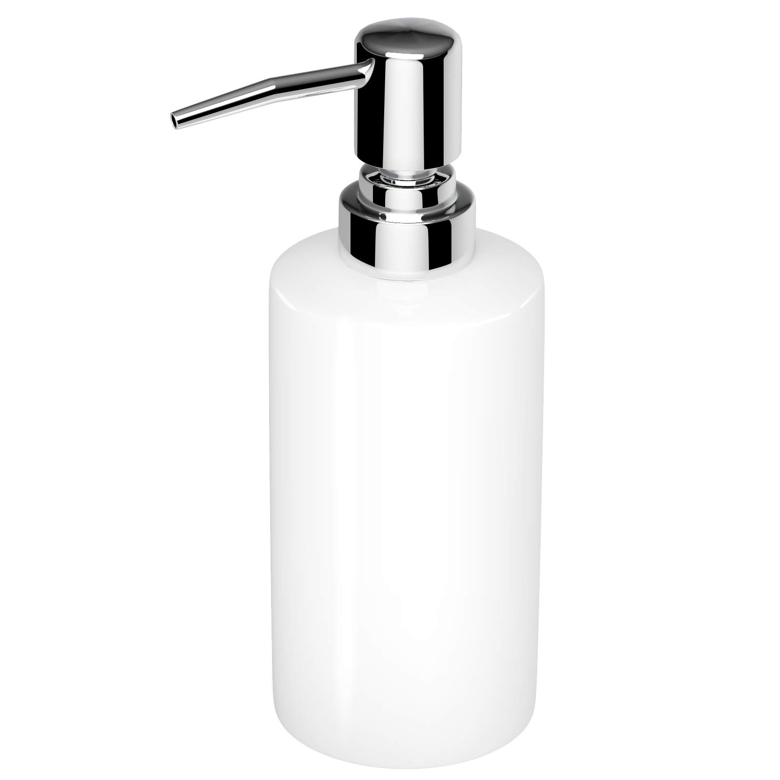 Nuscen White Ceramic Soap Dispenser - 250ml Square Hand Wash Pump for Luxurious Bathrooms, Kitchens, and Hotels | Elegant Shampoo Lotion Bottle | Sleek Design, Easy Dispensing | Modern Living Spaces