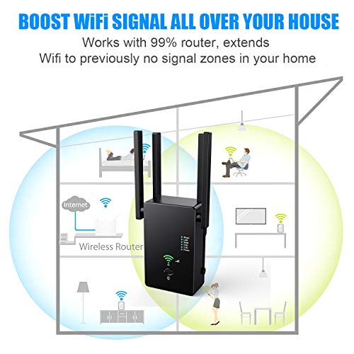 Super Boost WiFi,Up to 1200Mbps |WiFi Repeater, WiFi Range Extender |WiFi Signal Booster, Access Point | Easy Set-Up |2.4 & 5.8GHz Dual Band WiFi Extender|Compact Designed Internet Booster - Thumbnail 3