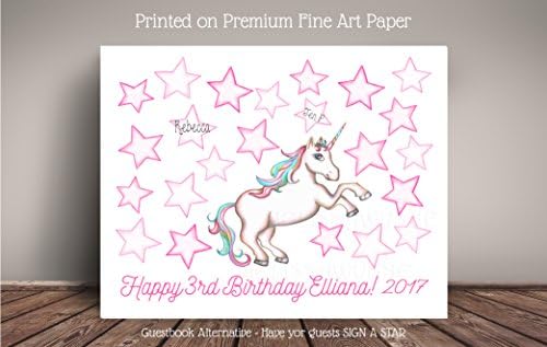 Unicorn Guest Book Alternative - Unicorn Party - Unicorn Nursery - Fine Art Print on Paper - Uncorn Birthday