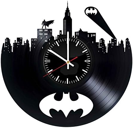 Welcome Everyday Arts Batman Symbols Design Vinyl Record Wall Clock - Get Unique Bedroom or Garage Wall Decor - Gift Ideas for him and her – DC Comics Superhero Unique Modern Art