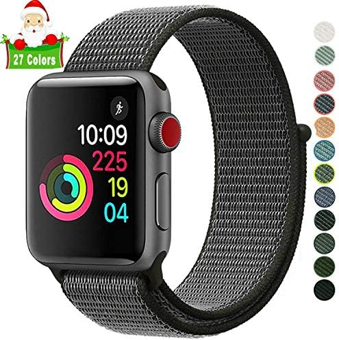Lrapple Compatible with Apple Watch Band 38mm 40mm 42mm 44mm,Soft Nylon Sport Loop,with Hook and Loop Fastener,Replacement Band Compatible for iWatch Series 4/3/2/1
