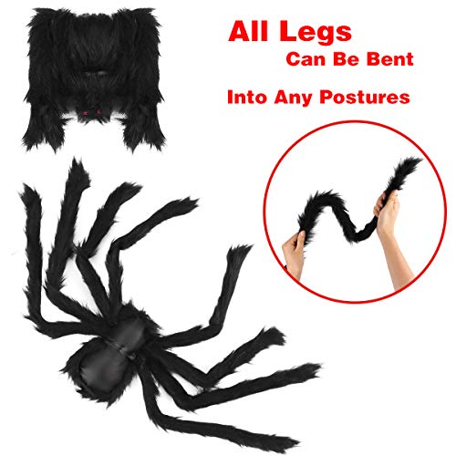 Dreampark Halloween Spider Decorations, 8 Pcs Realistic Hairy Spiders Set, Scary Spider Props for Indoor, Outdoor and Yard Creepy Decor