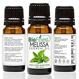 BioFinest Melissa Essential Oil - 100% Pure Undiluted, Premium Organic Therapeutic Grade - Best for Aromatherapy, Ease Stress Headache Indigestion Muscle Sore Acne Wounds Cuts - FREE E-Book (10ml)