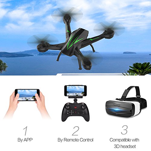 [- Beebeerun Drone with Camera RC Quadcopter Live Video Wifi FPV Remote Control VR Headset-Compatib