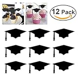 OUNONA 12pcs Cake Toppers for Graduation 2017 Graduation Cupcake Decorations
