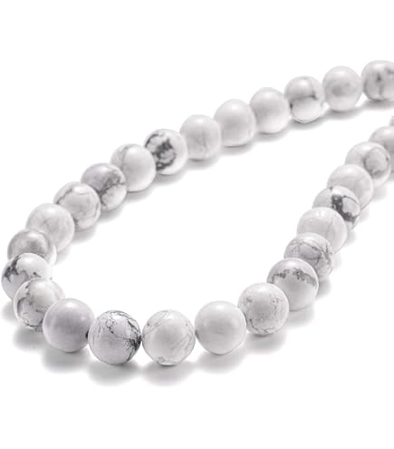 DIQIO Natural Stone Beads For Jewelry Making - 8mm Round Howlite Gemstone Beads (45-48 Pcs) - View #6