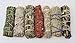 CircuitOffice Set of 7 Sage Smudge Stick Sampler, White Smudge Sage, Black Smudge Sage, Blue Sage, Cedar, Dragons Blood, Desert Magic, Yerba Santa