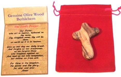 Amazon Com Small Olive Wood Pocket Comfort Holding Cross Package