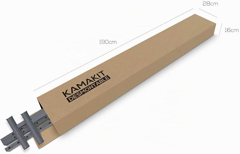 Somier Desmontable KAMAKIT con Bastidor Reforzado de 40x30mm, Estabilidad y Firmeza, Fácil Montaje, Tubo Acero 30 x 40 mm, Pintura Epoxi Gris, 90x200