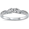 Oxford Diamond Co Cubic Zirconia Fashion Promise .925 Sterling Silver Ring Sizes 3-12