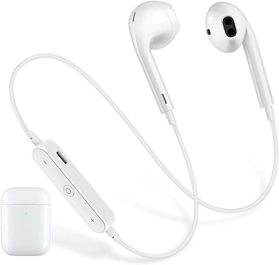 Wireless Earbuds/Earphones Equipped with Charging Case for Airpods,Premium In-Ear Earphones with Remote Mic Compatible iPhone 11/11 Pro/XS/X/XR (White)