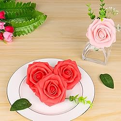 Artificial Flowers 25pcs Real Looking Red Foam Fake