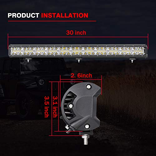 LED Light Bar 30Inch, Auto Power Plus 440W Off Road Driving Lights OSRAM LED Work Light Spot Flood Combo Light Bar For Vehicle Truck Jeep Wrangler ATV UTV SUV Ford Boat
