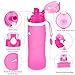 Mansov Water Bottle Silicone Leak Proof Collapsible Sports Water Bottle 26floz BPA Free Drinking Water Kettle for Outdoor Hiking Camping Running Traveling Rose