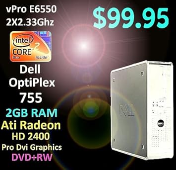 Amazon Com Dell Optiplex 755 Dt Desktop Pc Computer Intel 2 33ghz Core 2 Duo Vpro E6550 Processor 2gb Ddr2 Dual Symmetric Interlaced High Performance Ram Memory Upgrade To 8gb Max 256mb Video Card Super