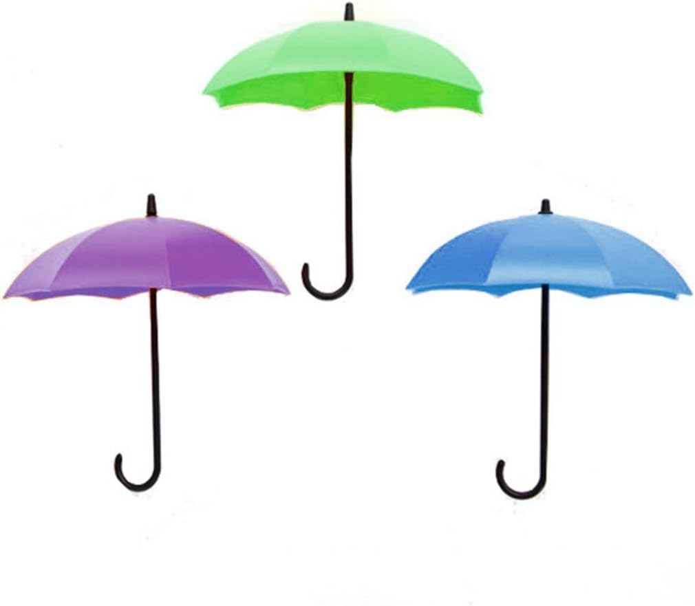 Iloits 3PCS Umbrella Wall Hooks Decoration Hanger Key Rack Holder Bathroom Kitchen Organizer Tool Holsters