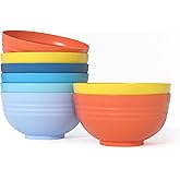 Homestockplus 34 Oz Large Soup Bowls, 8 Pieces Deep Cereal Bowls, Unbreakable Color Kitchen Bowl for Oatmeal, Ramen, Dessert, Snack, Light Weight BPA-Free Microwave Dishwasher Safe Bowls Set