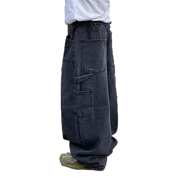 Nutriangee Men's Baggy Wide Leg Jeans Streetwear Y2K Hip Hop