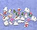 Housweety 50 Mixed Silver Plated Enamel Christmas Charms Pendants