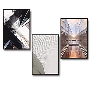 Framed for Living Room Bedroom Buildings Theme for x3 Panels