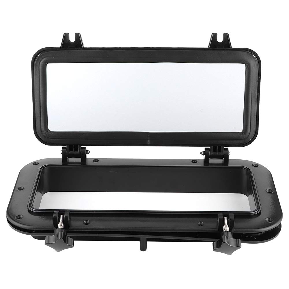 BHDK Marine Deck Hatch, Rectangle Opening, 400x200mm, Black - Replacement Window Port Hole for Yacht/Boat/Portlights, Easy Installation