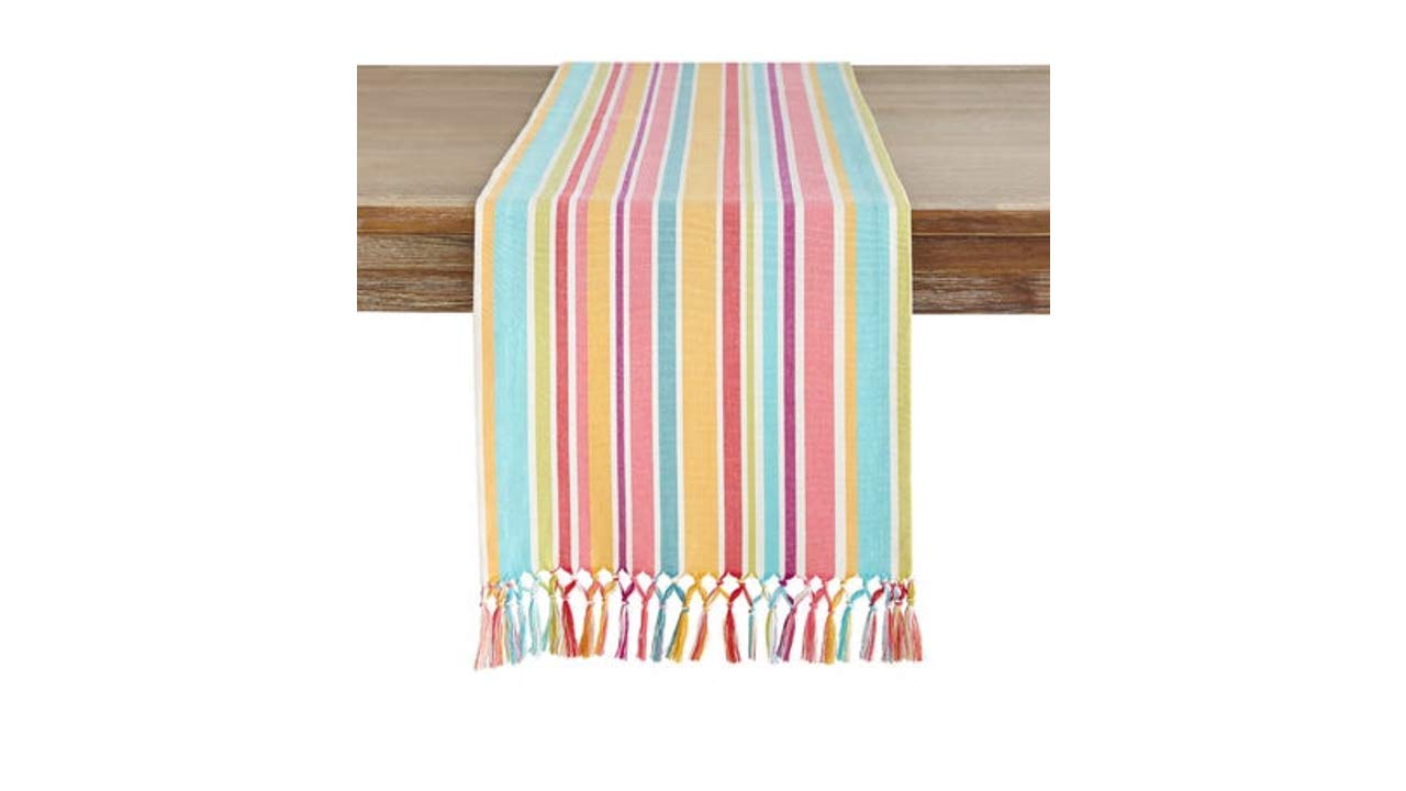 Pier 1 Imports 72" Table Runner Multicolor Striped Cotton