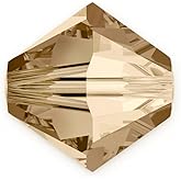 100pcs Authentic Preciosa 6mm Faceted Bicone Crystal Loose Beads Crystal Honey Compatible with Swarovski 5301/5328 for DIY Jewelry Making Pre-B628