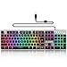 Backlit LED Wired Gaming Keyboard, Mechanical Feeling USB Keyboard with Backlight Rainbow RGB Multicolor Water-Resistant Adjustable Illuminated Computer Keyboard for PC Games Office (K2 Black)thumb 1