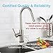 FORIOUS Touch Kitchen Faucets with Pull Down Sprayer, Kitchen Sink Faucet with Pull Out Sprayer, Fingerprint Resistant, Single Hole Deck Mount, Single Handle Copper Kitchen Faucet, Brushed Nickel