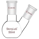 stonylab Flat Bottom Flask FBF, Heavy Wall 2-Neck