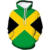 Lurhonp Jamaican Flag Hoodie Jamaica Long Sleeve Hoodie Sweatshirt for Men Women