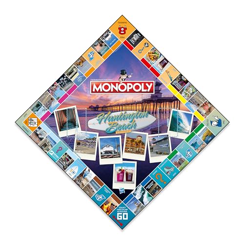 Huntington Beach Monopoly Family Board Game, for 2 to 6 Players, Adults