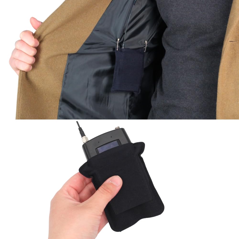 URSA Large Belt Pouch with Clips - Versatile Rigging for Wireless Transmitters (Black, Large)