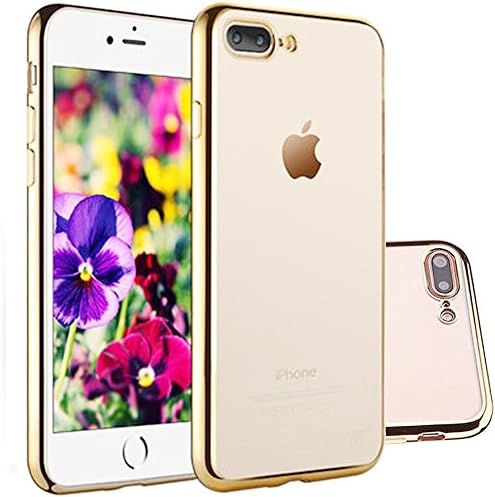 Phone Case, Homewill Flexible Soft TPU Cover Scratch-Resistant and Shock-Absorption Bumper for iPhone7 Plus 5.5 Inch (gold)
