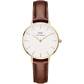 Daniel Wellington Petite Watch - Japanese Quartz Movement, Leather Strap, Water Resistant, Analog Watch for Women - St. Mawes
