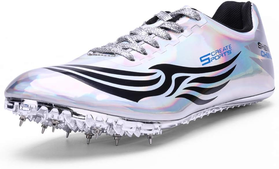 Ifrich Men's Women's Track & Field Shoes Spikes Running Training Sneakers Lightweight Jumping Athletics Track Shoes with Spikes for Youth, Kids, Boys and Girls