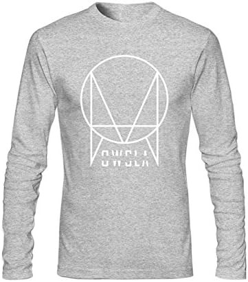 Extremen Men's Owsla White Long Sleeve O Neck t Shirt M Grey