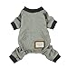 Fitwarm Knitted Dog Pajamas, Dog Clothes for Small Dogs Girl Boy, Pet Onesie with Feet, Doggy Outfit, Light Grey, Medium