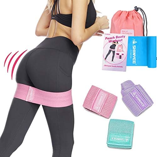 Shinyee Booty Hip Band High Resistance Bands for Legs and Butt Workout Loop Exercise Band Set Women,Gym Fitness Circle Non Slip Fabric Heavy Duty Training Glute Band