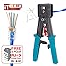 ITBEBE RJ45 Crimping Tool Made of Hardened Steel with Wire Cutter Stripping Blades and Textured Grips (RJ45 CRIMPER TURQUOISE)