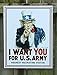 Uncle Sam I Want You for U.S. Army Retro Vintage Tin Sign