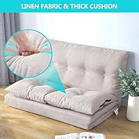 MOOSENG Adjustable Floor Couch and Sofa for Living Room and Bedroom, Foldable with 5 Reclining Position, seat, Beige-New