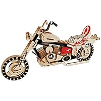 DIETSON 3D Wooden Puzzle Model Kits Assembly Craft Toy Brain Teaser Games Kits Gifts for Kids Women Men (Colorful Motorcycle)