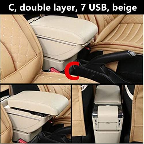 QFWCJ Layer Center Console Storage Box For Toyota Yaris L for Sedan Vios 2014 2018 Faux Cup Holder Armrest Arm Rest 2015 2016 2017