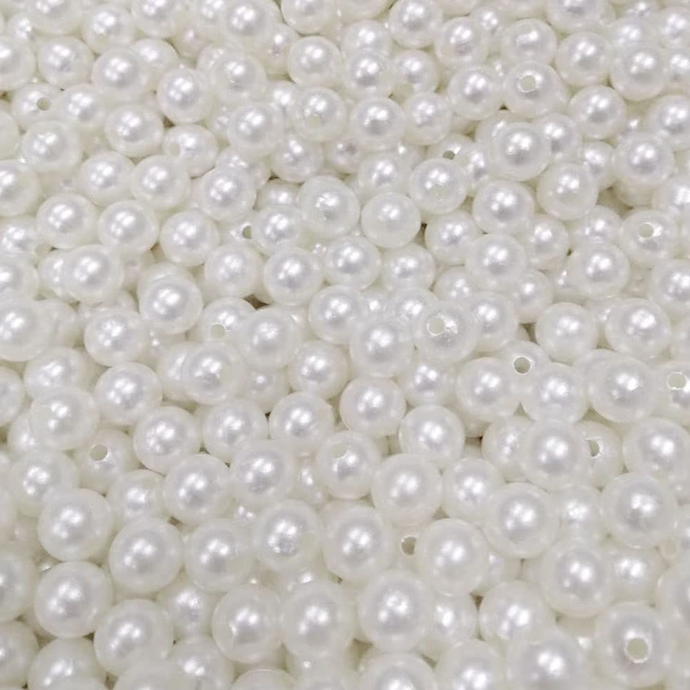 6mm Pearls Beads with Hole,1000pcs White Pearl Beads Lvory Pearl Craft Beads for Jewelry Making,Beading, DIY Bracelet,Sewing Crafts, Decoration,Vase Filler
