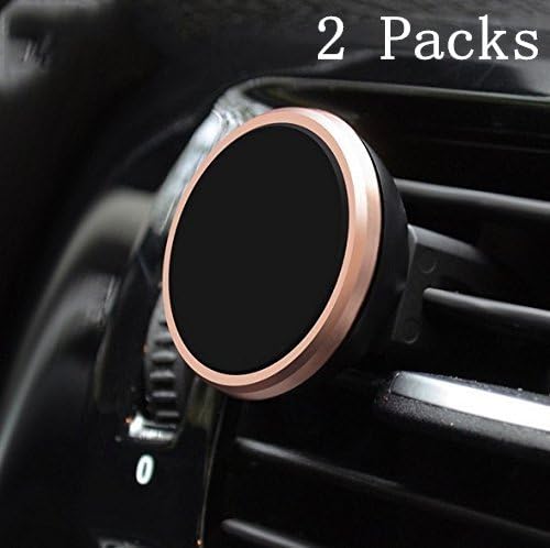 QKILL 2 Packs Car Phone Holder Universal CAR Air Vent Magnetic MOUNT Car Vent Mount Phone Holder for Cellphones like Galaxy S7 S6/s6 Edge S5 S4, Lg G4 V10, Apple iPhone 6 6 Plus 6s 6s Plus, 5s (GOLD)