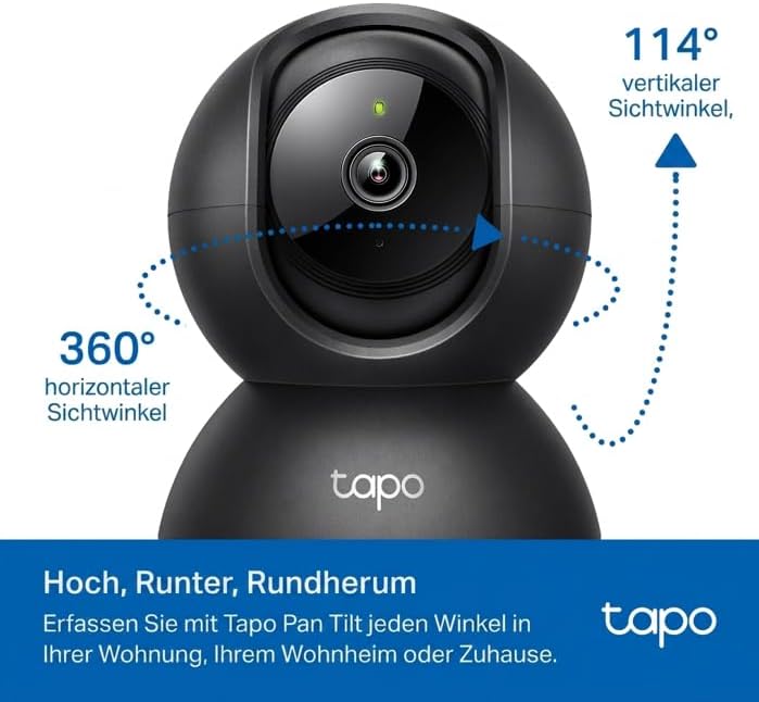 C201 360° WLAN-Überwachungskamera für Innenräume, 1080P, Nachtsicht, Bewegungserkennung, Zwei-Wege-Audio, kompatibel mit Alexa & Google Assistant, für Babys/Haustiere